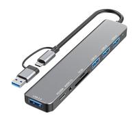 Adaptateur USB C 4/5/7/8 ports USB 3.0 100 W Station d'accueil de charge rapide transfert de données pour appareils mobiles et informatiques Hub de transfert de données