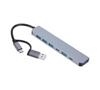 Adaptateur USB C 7 en 1 avec 2 ports de type C, 5 ports USB de type C, 2 ports de type C pour ordinateurs portables USB de type C