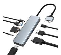 Adaptateur USB C 9 en 2 pour MacBook Pro Air Mac, MacBook Pro Station d'accueil HDMI 4K avec PD 100 W, USB 3.0, lecteur de cartes SD/TF, audio 3,5 mm