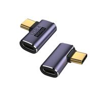 Adaptateur USB C 90 degrés,Prolongateur USB C Mâle vers Femelle à Angle Droit 100W,Connecteur USB4 Type C 40Gbps,8K@60Hz pour Steam Deck,Switch,MacBook Pro/Air,Tablet,iPad,iPhone 16/15 (Violet)