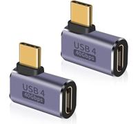 Adaptateur USB C à Angle Droit 40 Gbit/s, Adaptateur USB C vers USB C, Prise en Charge de 8K@60Hz et 100W,Compatible avec Thunderbolt 3/4 et avec Les périphériques d'interface USB de Type C