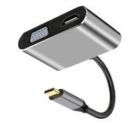 Adaptateur USB C à DVI VGA, convertisseur vidéo Multi-édifices Masculin à féminin | 4K Male à Un convertisseur vidéo Multi-désappréciation féminin | Port HDTV Portable pour Les présentations de la