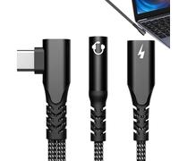 Adaptateur USB C Aux, Prise USB C Casque, Casque USB C Filaire 2 en 1 - Plug and Play à Charge Rapide de 60 W, Adaptateur Jack pour Casque pour Smartphone, Maison, Voyage