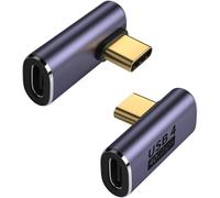 Adaptateur Usb C Avec Angle De 90°, 40 Gbps, Usb 4.0 Type C Femelle Vers Mâle, Transmission Audio/Vidéo 8K, Charge Otg 100W, Pour Ordinateurs Portables, Tablettes, Téléphones Mobiles, 2 Pcs[Z923]