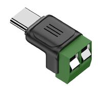 Adaptateur USB C - Bloc de bornes mâle à 2 broches | Connecteur USB C sans soudure avec terminal à vis, pour industriel, scientifique, bricolage, téléphones mobiles, tablettes, appareils photo