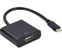 Adaptateur USB-C CableXpert vers HDMI 2.0 M/F 15cm (Noir)