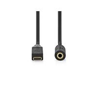 Nedis CCBW65960AT10 câble de téléphone portable Noir, Gris 1 m USB C 3,5mm