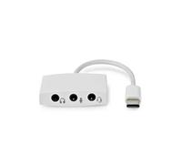 Nedis Adaptateur USB-C CCGB65900WT01 – USB 2.0, USB‑C mâle vers 3,5 mm femelle, plaqué nickel, blanc