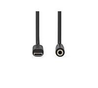 Nedis CCGB65960BK10 câble de téléphone portable Noir 1 m USB C 3,5mm