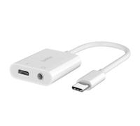 Adaptateur USB C Charge Power Delivery 60W Audio Jack 3.5mm Blanc