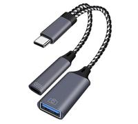 Adaptateur USB C - Convertisseur de type C, connecteur 10 Gbit/s, hub de TRANSFART de données de charge OT de 3,94 pouces | Coupleur d'extension Compatible THUNDAR BOLT à Double tête, accessoire de ta