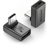 Adaptateur Usb C Coudé 2 Pièces, Prolongateur Usb C Mâle Vers Femelle, Usb4 Type C 40gbps, Extender Pd3.1 240w Charge Rapide, Adaptateur Type C Otg Pour Steam Deck, Laptop, Tablet, Téléphone.[G1705]