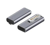 Adaptateur USB C Femelle vers Mag 2 T Tip mâle Compatible avec MacBook Pro Air Type C convertisseur connecteur Prise en Charge 100W60W85W45W PD Chargeur de Charge Rapide Chargeur (Silver, One Size)