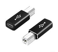 Adaptateur USB-C Femelle vers USB-A Mâle pour Instruments de Musique Électroniques, Ordinateurs Portables et Imprimantes - Convertisseur Compact en Alliage d'Aluminium, 10 x 10 cm(Noir)