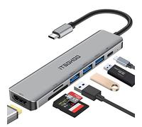 Adaptateur USB C HDMI Hub pour Mac MacBook Pro/Air M1 M2, iTSOHOO 7 en 1 Type C vers HDMI 4K, ports USB 3.0/2.0, lecteur de carte SD/TF, adaptateur de charge 100W PD pour XPS/Surface