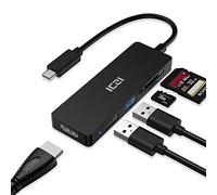 Adaptateur USB C HDMI pour MacBook Pro 2017, 5 en 1 USB-C vers hub HDMI, Lecteur de Carte Micro SD SD et 2 Ports USB 3.0 (Noir)