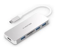 Adaptateur USB-C HUB Lention 6 en 1 compatible Macbook air/pro - Argent G