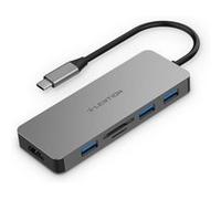 Adaptateur USB-C HUB Lention , 6 en 1 , compatible Macbook air/pro - Gris G