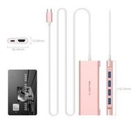 Adaptateur USB-C HUB Lention avec 4K HDMI et 1 M Longueur de Câble - Rose G