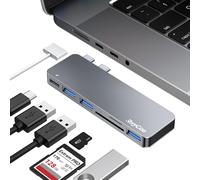 Adaptateur Usb C Hub Pour Macbook Air 2020 2019 2018 13"" 15"" 16"", Usb-C Accessoires Compatible Avec Macbook Pro Avec 3 Ports Usb 3.0, Lecteur De Carte Tf/Sd, Thunderbolt 3 Power Delivery[Z527]
