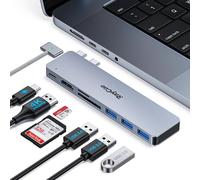 Adaptateur USB C HUB pour MacBook Pro/MacBook Air 2020 2019 2018 13"" 15"" 16"", USB-C Accessoires Compatible avec MacBook Pro avec 3 Ports USB 3.0, Lecteur de Carte TF/SD, Thunderbolt 3 Power Deliver