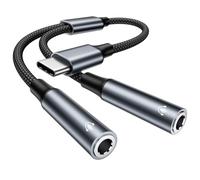 Adaptateur USB C Jack 3,5 mm, Adaptateur Double Jack USB C Splitter jack USb C Cable adaptateur Casque Prise JACK pour iPhone 17Air/16/15 Pro Max Plus, iPad, Samsung S25/S24/S23, Huawei, Pixel, Xiaomi