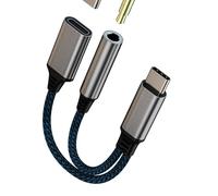 Adaptateur USB-C Jack 3.5mm (2in1) DAC Double Port AUX Audio Mobile écouteurs Enceinte hub multiport Charge Rapide pour Apple pour iPhone 15 Pro pour iPad Air pour MacBook PC Compatible avec Samsung