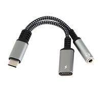 Adaptateur USB C Jack 3.5mm avec Charge Rapide, 2 en 1 Charge Rapide PD 60W et Audio Hi Fi, Puce DAC Smart, Compatible avec 15 Pro Max, Galaxy S24 S23, adaptateur jack 6.35 3.5, adaptateur jack usb c