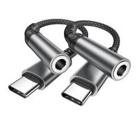 Adaptateur USB C Jack 3.5MM Lot de 2, Adaptateur Prise Jack USB C pour iPad | Adaptateur USB C Jack pour iPhone 17/16/16 Pro Max/16 Plus/15/15 Pro Max/15 Plus, Samsung S25/S24/S23/S22/S21/S20, Pixel