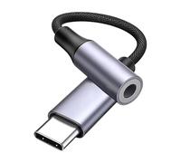 Adaptateur USB C Jack 3.5mm, Trrs Dac Hi-FI avec Microphone Et Commandes Actives, Câble USB C Audio Numérique 4 Pôles, Compatible Casque écouteurs Haut-Parleur, USB vers Jack Robuste Et Durable