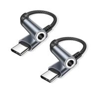 Adaptateur USB C Jack de Casque 3,5mm (0,12m,Lot de 2), Adaptateur Écouteur USB C Jack 3,5mm,Audio AUX Adaptateur Jack iPhone USB C avec DAC pour iPhone 16/15,Galaxy S24 S22,P60/50,Pixel,iPad,Huawei