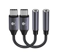 Adaptateur USB C Jack de Casque 3,5mm,Stouchi écouteurs Audio Numérique Type C vers Aux,Clé audio,Puce DAC Haute Résolution,Compatible avec i-Phone 15 Pro/Max,Samsung Galaxy S23/22,Pad,Gris,2 Paquets