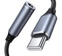 Adaptateur USB C Jack, Prise USB C vers Prise Casque 3,5mm, Convertisseur Câble USBC vers Ecouteur Compatible avec Samsung Galaxy, MacBook Pro, Huawei, Honor.. (Noir)