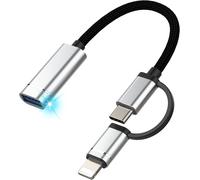 Adaptateur Usb C/L Vers Usb 2 En 1, Câble Adaptateur Usb C Vers Usb 3.0 Otg Compatible Avec Macbook Google Samsung Galaxy[Z1166]