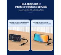 Adaptateur USB C Lightning Mâle Vers OTG(2 en 1)prise USB 3.0 Femelle Pour IPhone16 15 14 Pro Max Pour IPad Câble Type C USB A Clavier Connecteur Appareil Photo Clé Compatible Avec Samsung S24