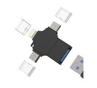 Adaptateur USB C Lightning Micro USB OTG Câble de Connexion 3.0 pour iPhone 16 15 14 13 Pro Max pour iPad Type C Tablette pour Appareil Photo Apple Lecteur de Cartes e données Compatible