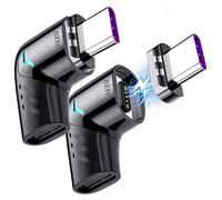 Adaptateur Usb C Magnétique (2 Paquets), Connecteur De Type C À 5 Broches, Prise En Charge De La Charge Rapide Usb Pd 100w, Transfert De Données 480mbp/S