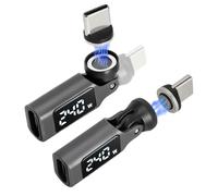 Adaptateur USB C Magnétique 240W PD USB Magnétique Adaptateur 540° avec LED, Transfert de Données, Adaptateur Magnétique USB C pour Smartphone, Tablette, Ordinateur Portable