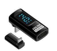 Adaptateur USB C mâle femelle 140 W | Adaptateur stéréo de type C avec affichage numérique de 40 Gbps | Adaptateur d'extension flexible | Connecteur de de charge, testeur de compteur