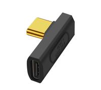 Adaptateur USB C Mâle vers Femelle Coudé horizontal 240W Synchro 40Gbps Vidéo 8K Noir