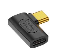 Adaptateur USB C Mâle vers Femelle Coudé Latéral 240W Synchro 40Gbps Vidéo 8K Noir