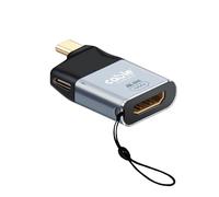 Adaptateur USB C mâle vers HDMI 4K@60Hz Femelle + Port USB C Femelle 65W PD 3.0 Juste pour recharger | Convertisseur 4K en Aluminium Compatible avec Thunderbolt 3/4, iPhone, Macbook, Samsung EC