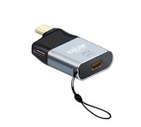 Adaptateur USB-C mâle vers Mini DisplayPort 1.4 8K @ 60Hz + 65W PD 3.0 Convertisseur Mini DP Compatible avec Thunderbolt 3/4, iPhone, Macbook, iPad, Samsung