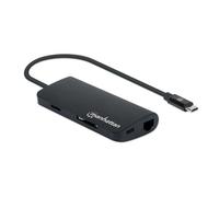 Adaptateur USB-C - MANHATTAN - 152372 - HDMI - 3x USB-A - RJ-45 - Lecteur de carte mémoire