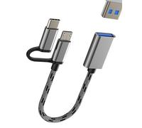Adaptateur USB C Micro USB vers USB-A port OTG 3.0 pour iPhone 15 16 compatible avec Samsung MacBook Type C pour Apple Thunderbolt téléphone Android connecteur lecteur pour iPad accessoires ordinateur