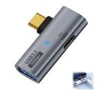 Adaptateur USB C OTG 2 en 1 PD100W, Splitter USB C Charge Rapide 10 Gbit/s avec Charge Rapide PD 100W et Port USB A 3.2, Convertisseur Type C pour Transfert de Données et Alimentation Simultanés