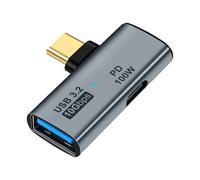 Adaptateur USB C OTG 3.2, Splitter 2 en 1 USB C vers USB A OTG et Adaptateur d'alimentation PD 100 W, Transfert de Données 10 Gbit/s Compatible MacBook, Portable, Tablette, Téléphone, Steam Deck, et