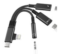 Adaptateur USB C OTG Lightning vers USB C casque auxiliaire jack 3,5 mm répartiteur audio câble de charge type C femelle DAC pour iPhone 17 16 15 14 13 Pro Max pour Apple Compatible avec Samsung
