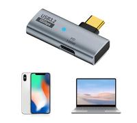 Adaptateur USB C OTG, Type C 100W Chargement PD Séparateur USB C vers USB C Double pour iPhone 15 Pro Max, Google TV Chromecast 2020, MacBook, Samsung Galaxy S22/S23(Gris)