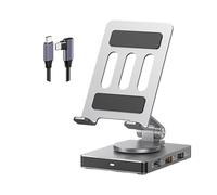 Adaptateur USB C pliable - Support rotatif en aluminium pour téléphone - 5 Gbit/s - 100 W - Hub de chargement multiple - Support pliable pour téléphone